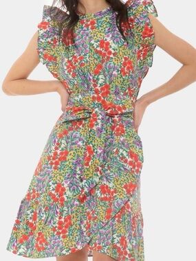 Banjanan Audrey Mini Dress in Poppy Multi Print Size Small